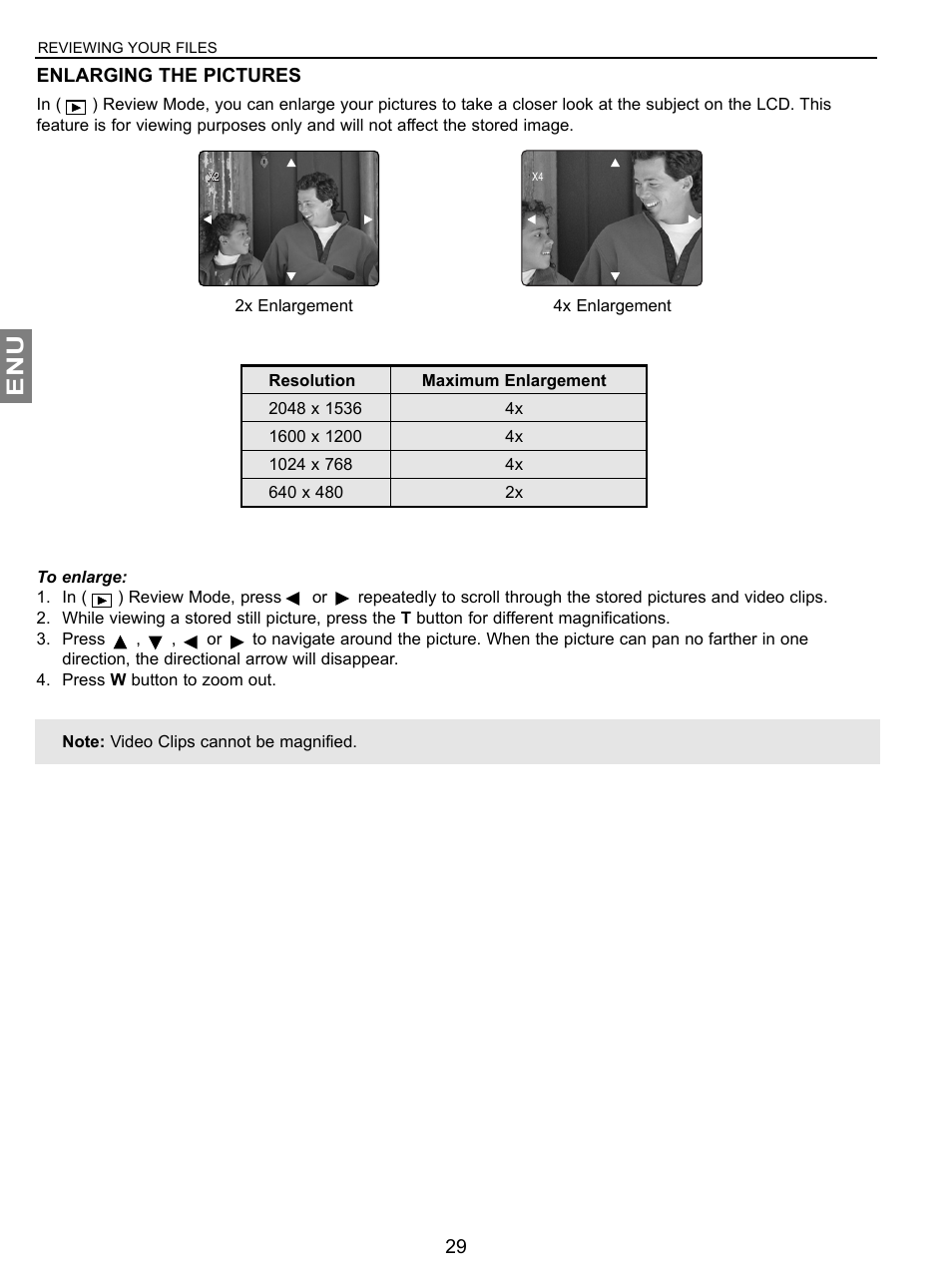 Enlarging the pictures | Concord Camera JD C3.1z3 User Manual | Page 30 / 75