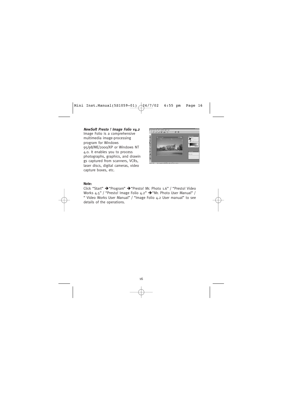 Newsoft presto ! image folio v4.2 | Concord Camera Eye-Q Mini User Manual | Page 17 / 24