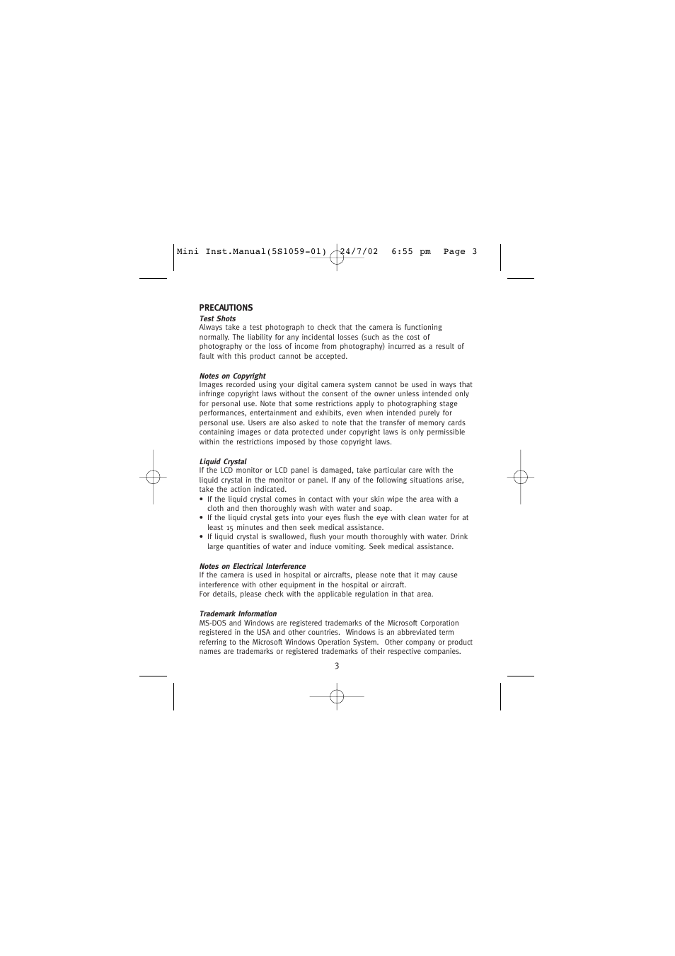 Concord Camera Eye-Q Mini User Manual | Page 4 / 24