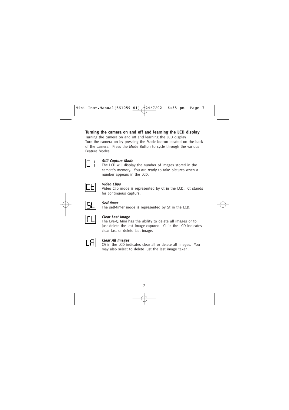 Concord Camera Eye-Q Mini User Manual | Page 8 / 24
