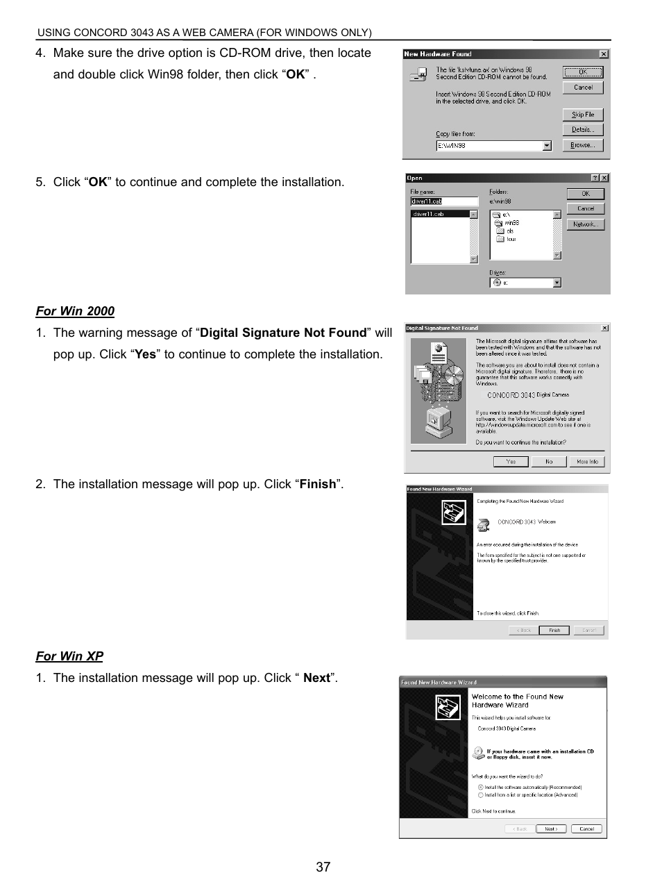 Concord Camera 3043 User Manual | Page 38 / 50