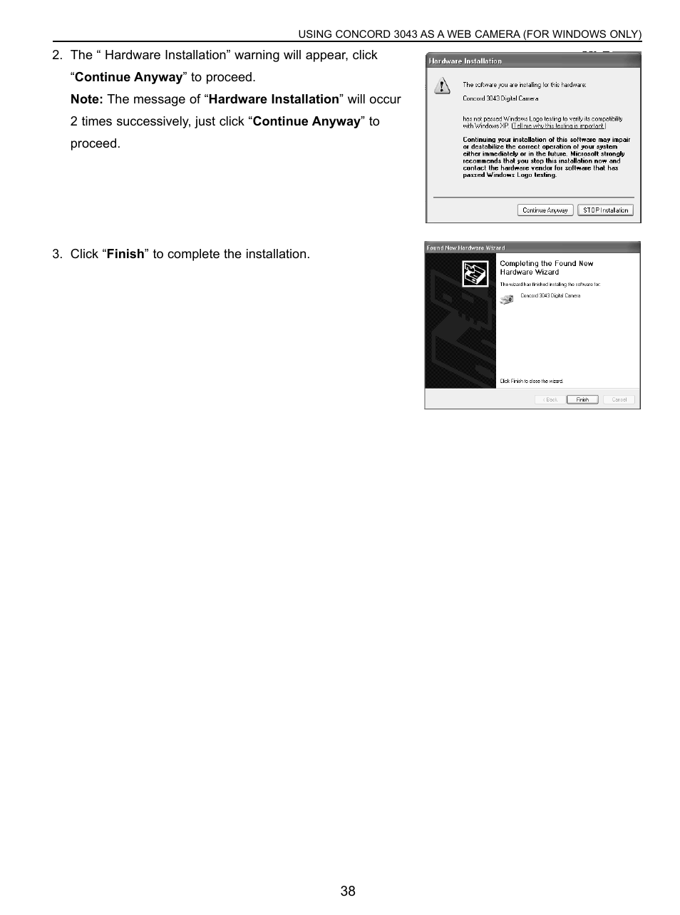 Concord Camera 3043 User Manual | Page 39 / 50