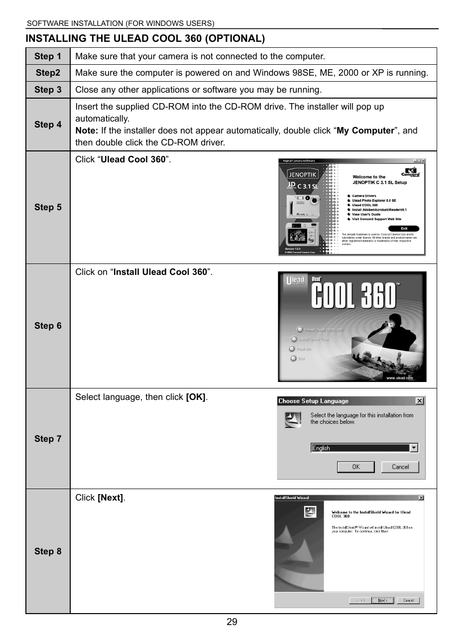 Concord Camera C 3.1 SL User Manual | Page 30 / 50
