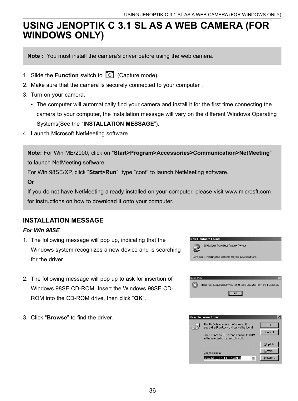 Concord Camera C 3.1 SL User Manual | Page 37 / 50