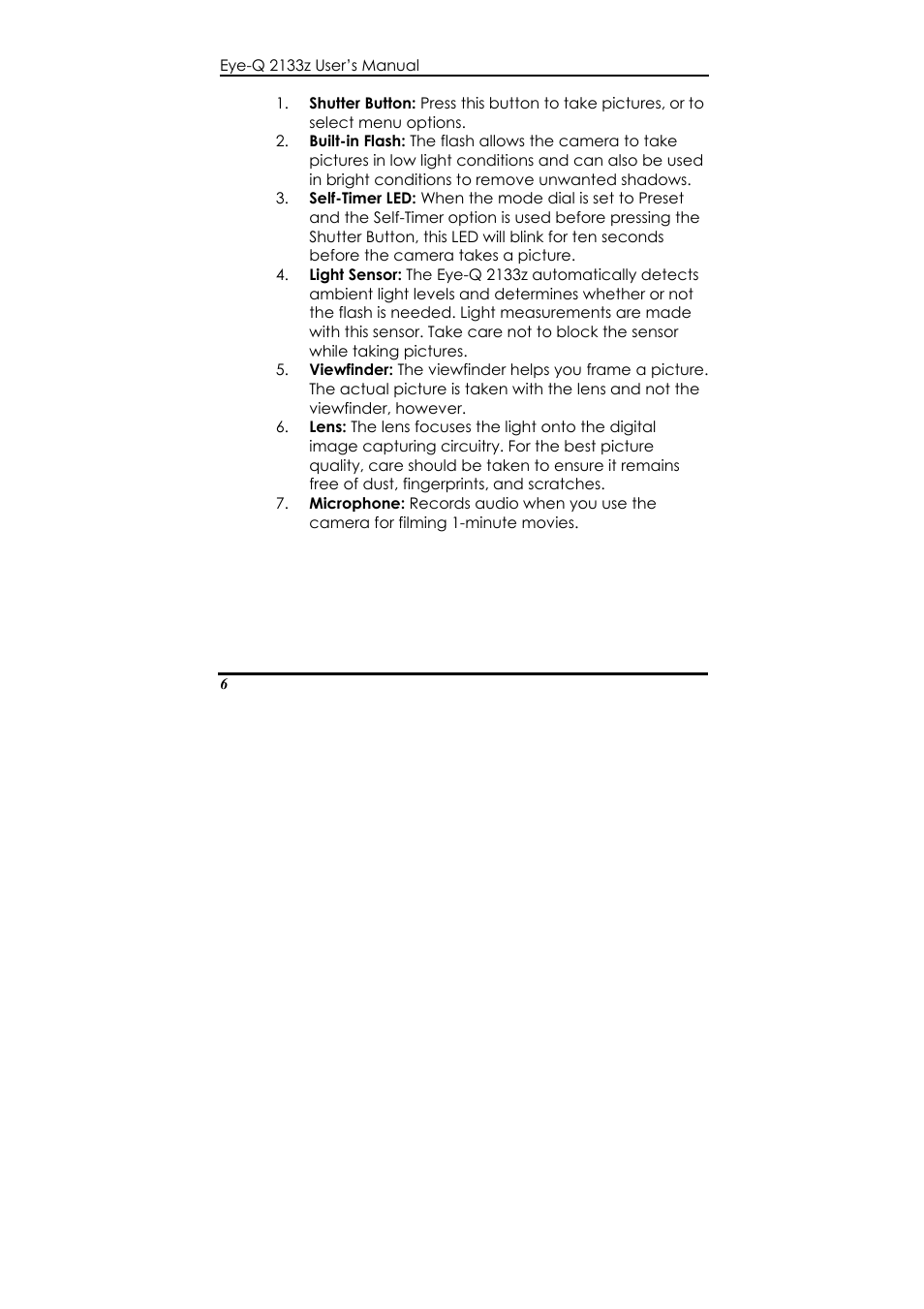 Concord Camera Eye-Q 2133z User Manual | Page 10 / 60