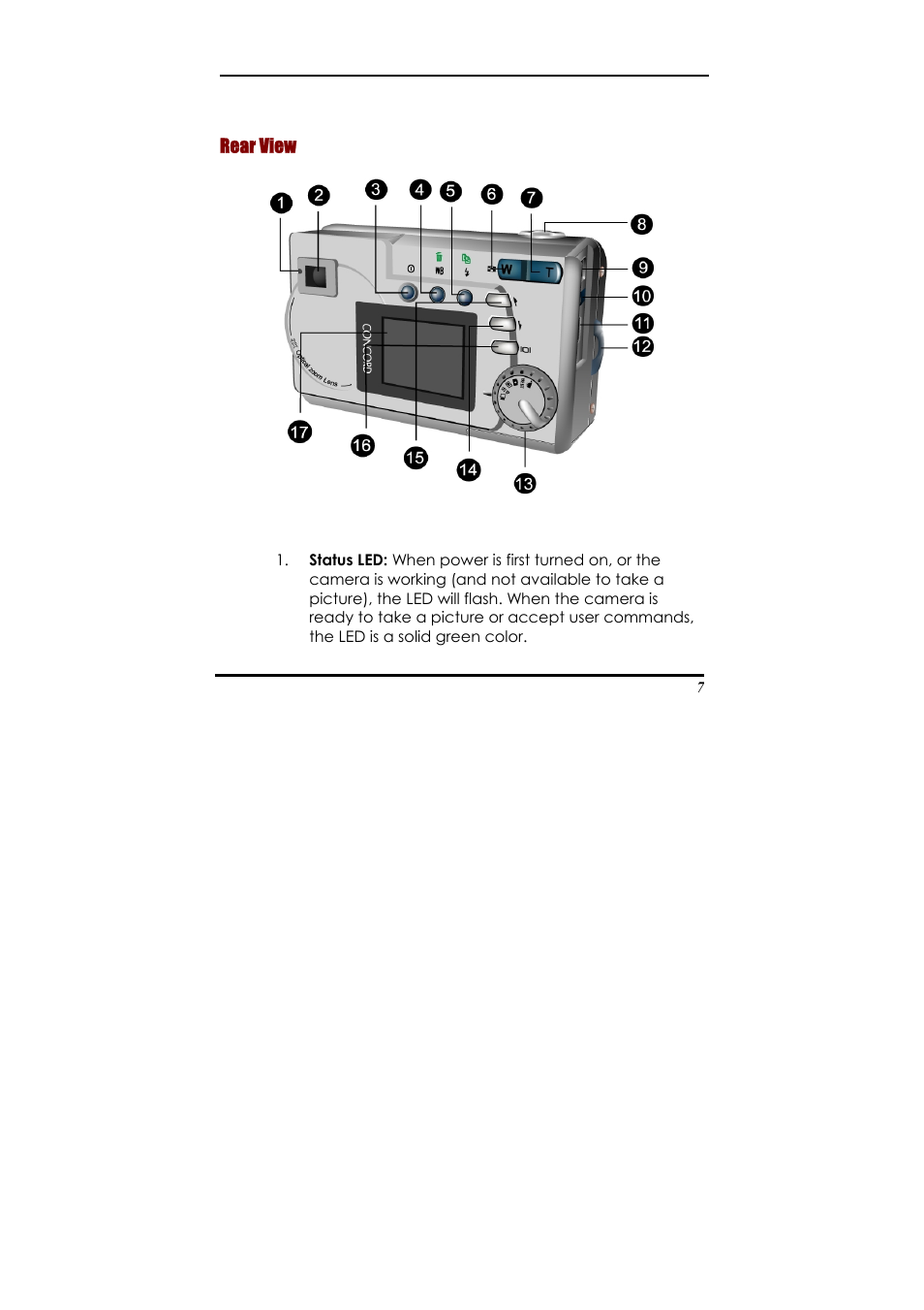 Rear view, Landscape, Portrait | Concord Camera Eye-Q 2133z User Manual | Page 11 / 60