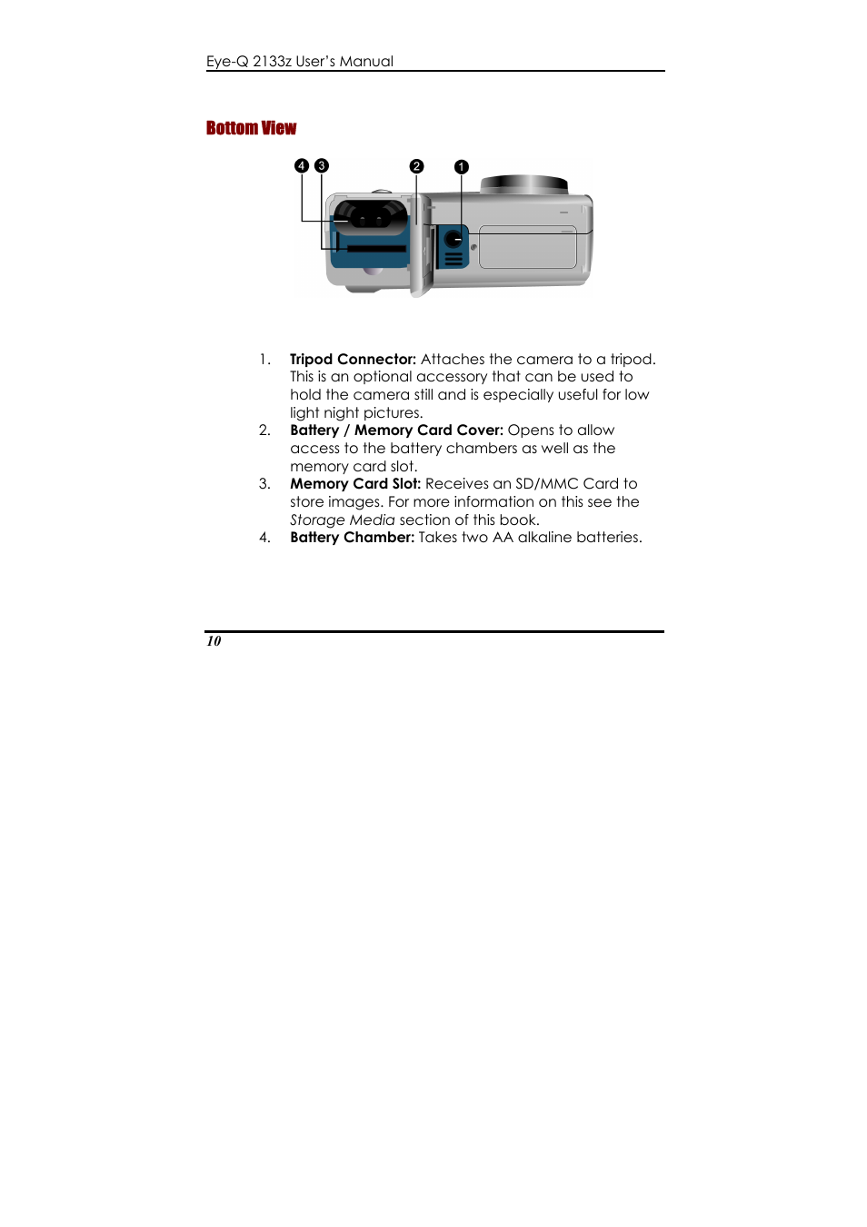 Bottom view | Concord Camera Eye-Q 2133z User Manual | Page 14 / 60