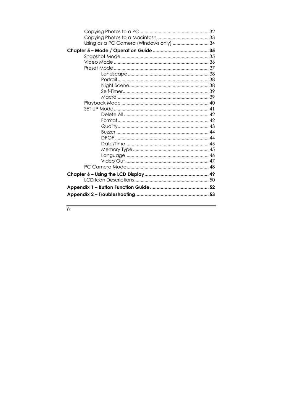 Concord Camera Eye-Q 2133z User Manual | Page 4 / 60