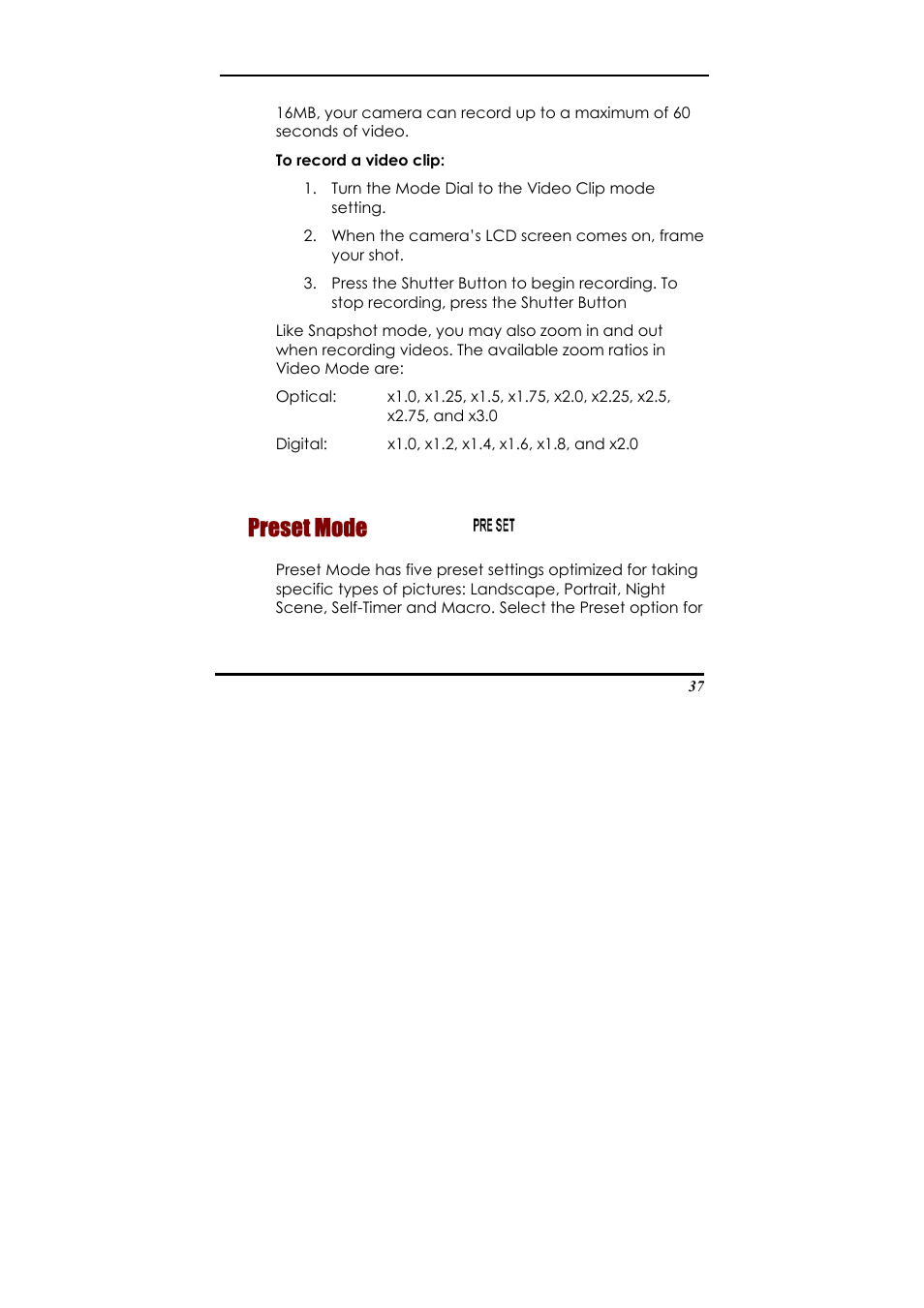 Preset mode, Pres t mo | Concord Camera Eye-Q 2133z User Manual | Page 41 / 60