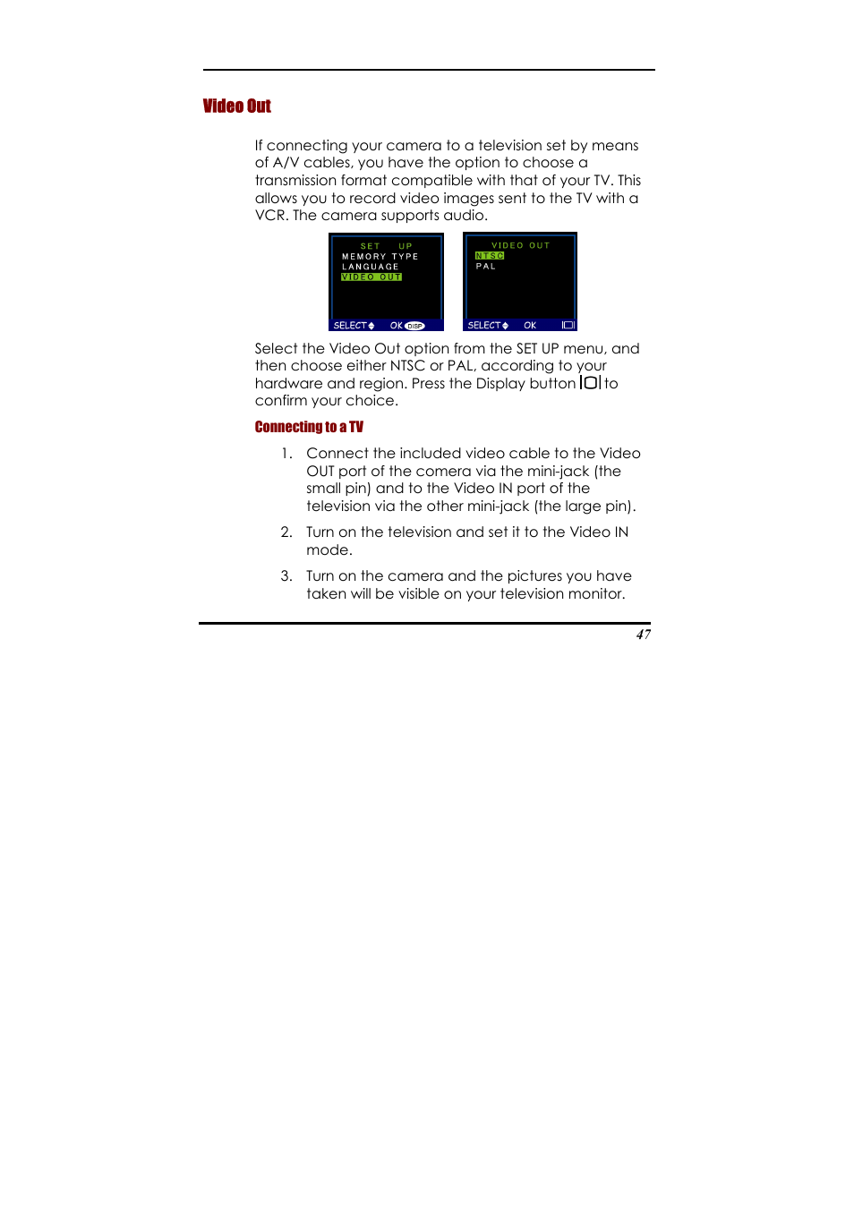 Video out, Second timer mode, Ll screen or thumbnail photo review | Concord Camera Eye-Q 2133z User Manual | Page 51 / 60