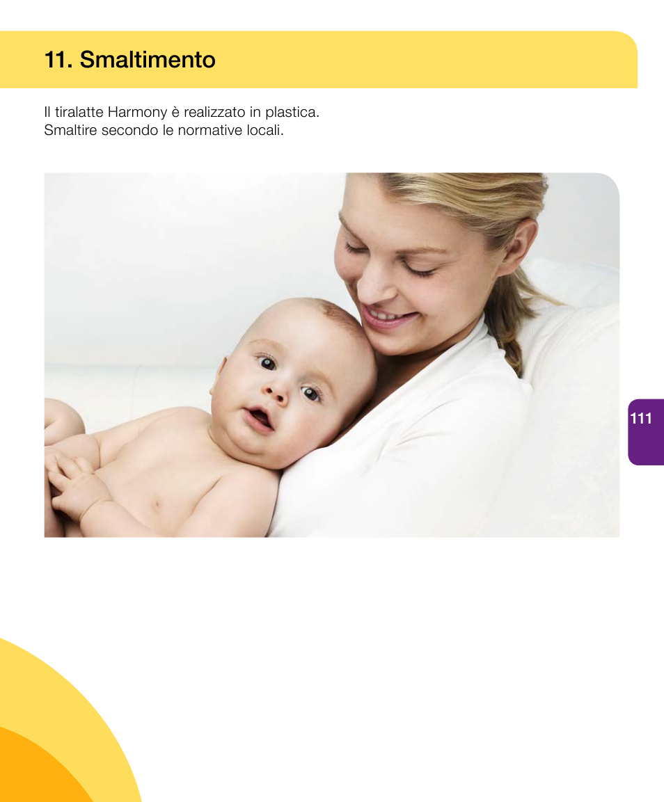 Smaltimento | Medela Harmony User Manual | Page 111 / 172