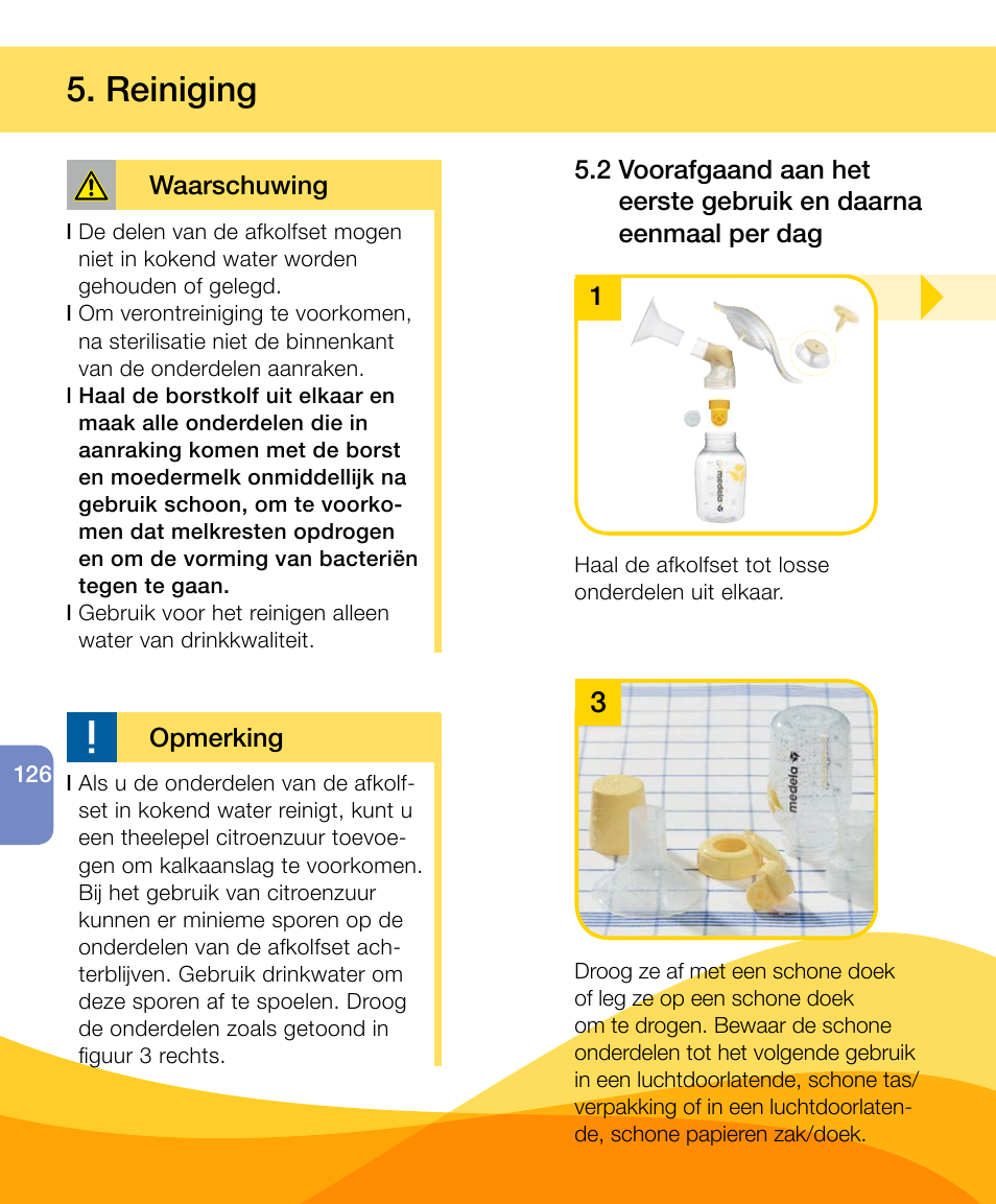 Reiniging | Medela Harmony User Manual | Page 126 / 172