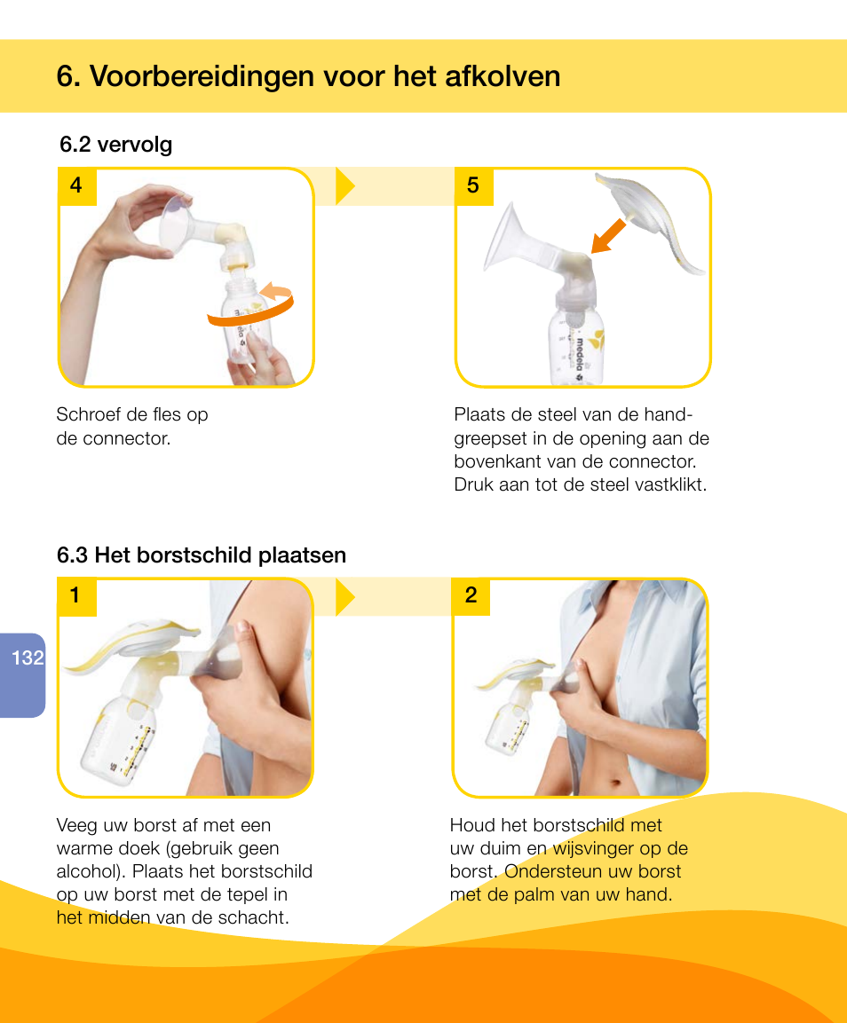 Voorbereidingen voor het afkolven | Medela Harmony User Manual | Page 132 / 172