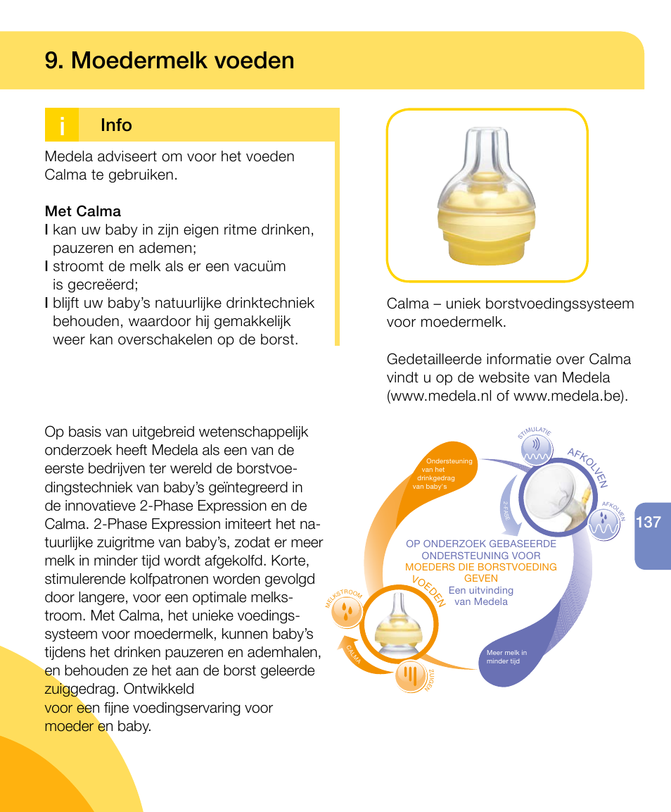 Moedermelk voeden, Info | Medela Harmony User Manual | Page 137 / 172