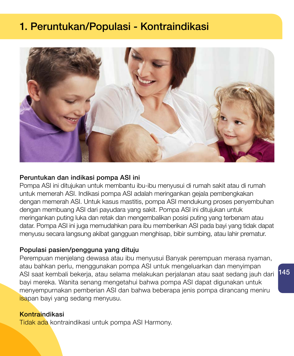 Peruntukan/populasi - kontraindikasi | Medela Harmony User Manual | Page 145 / 172