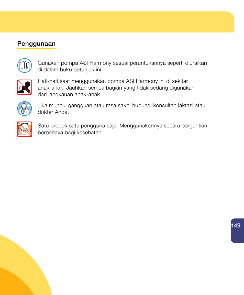 Petunjuk keselamatan penting | Medela Harmony User Manual | Page 149 / 172
