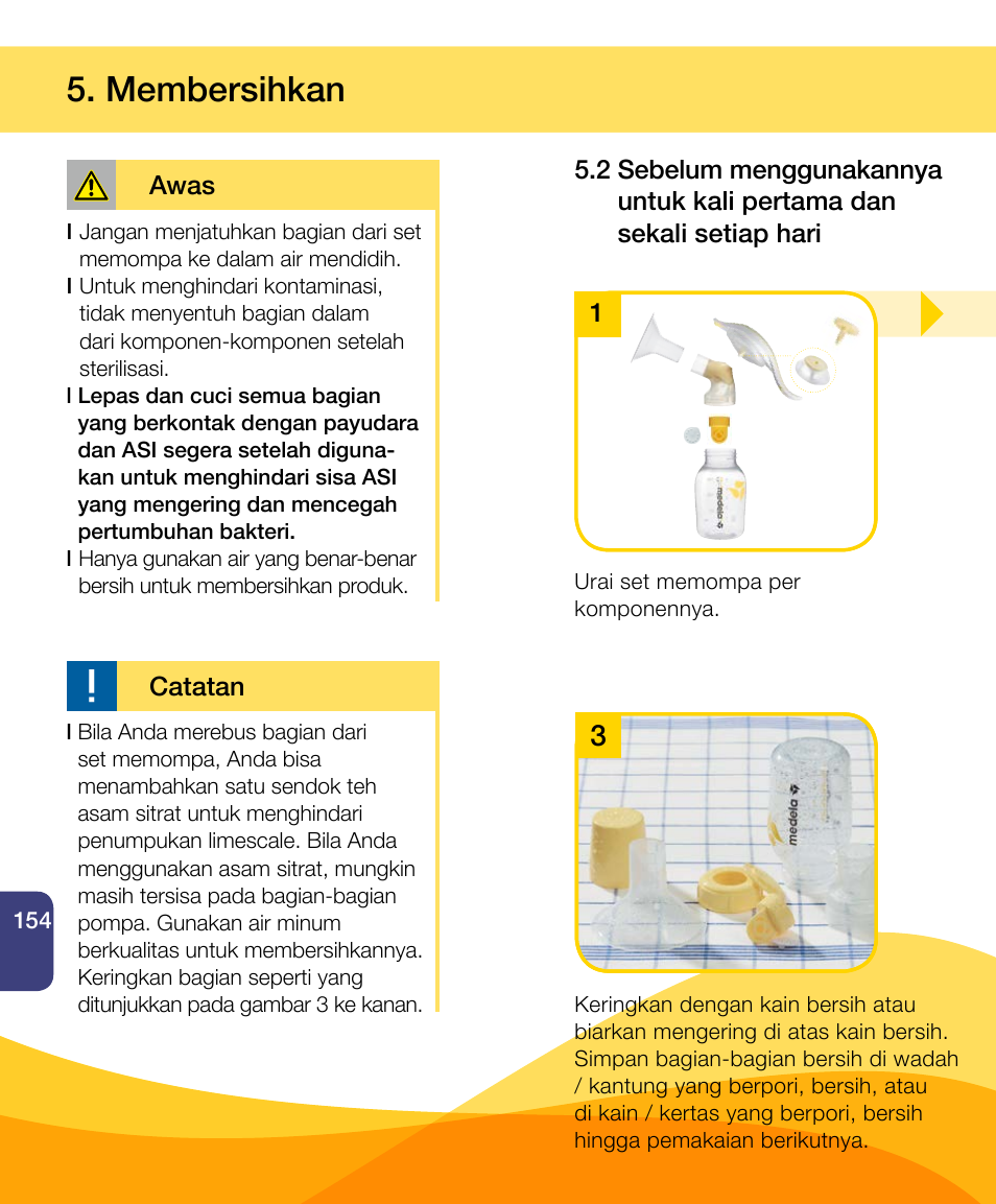 Membersihkan | Medela Harmony User Manual | Page 154 / 172