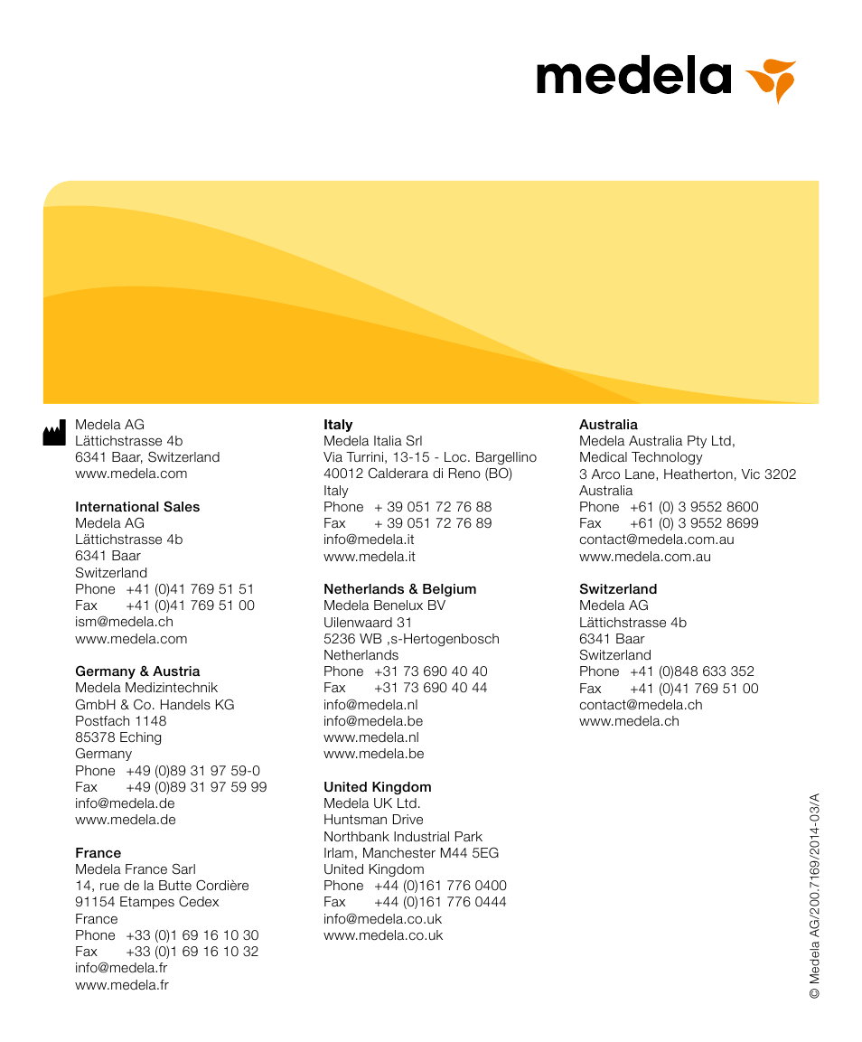 Medela Harmony User Manual | Page 172 / 172