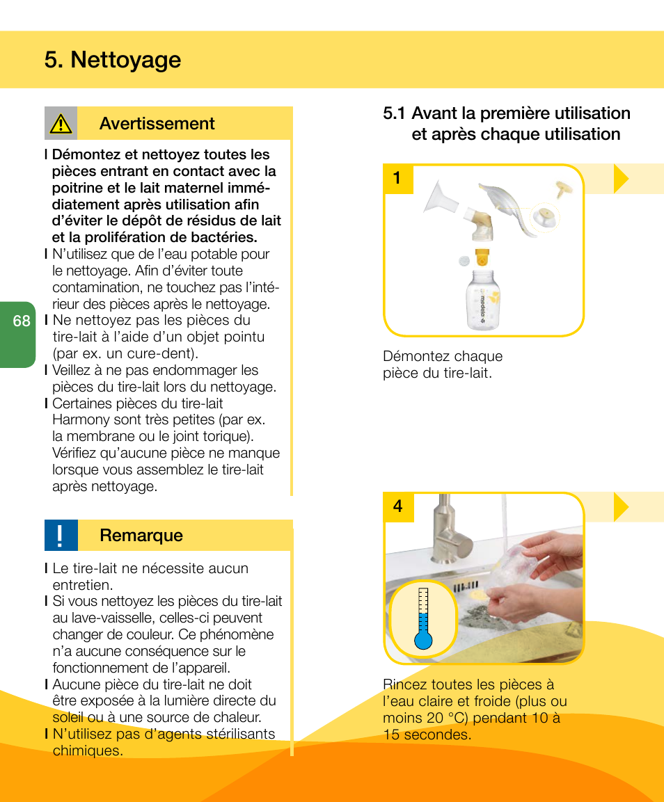 Nettoyage | Medela Harmony User Manual | Page 68 / 172