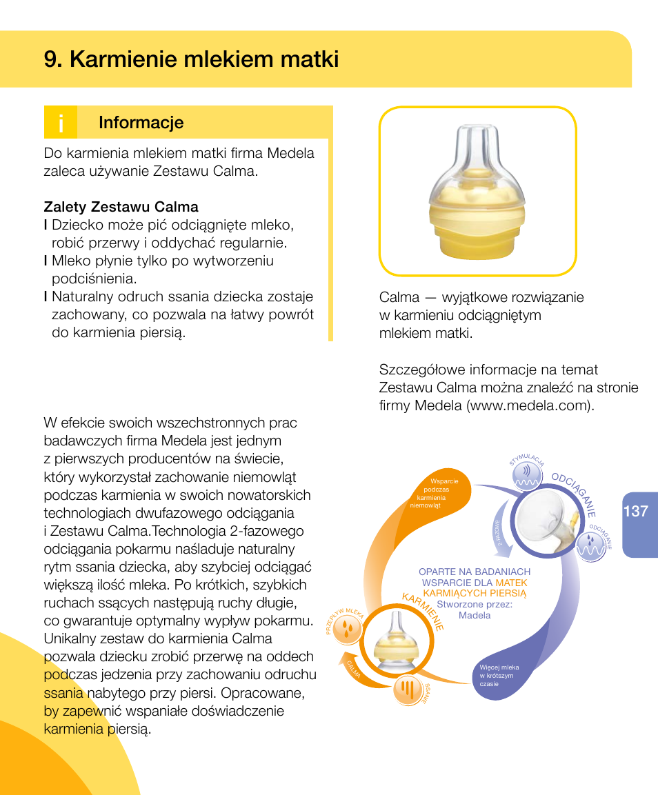 Karmienie mlekiem matki, Informacje | Medela Harmony User Manual | Page 137 / 144