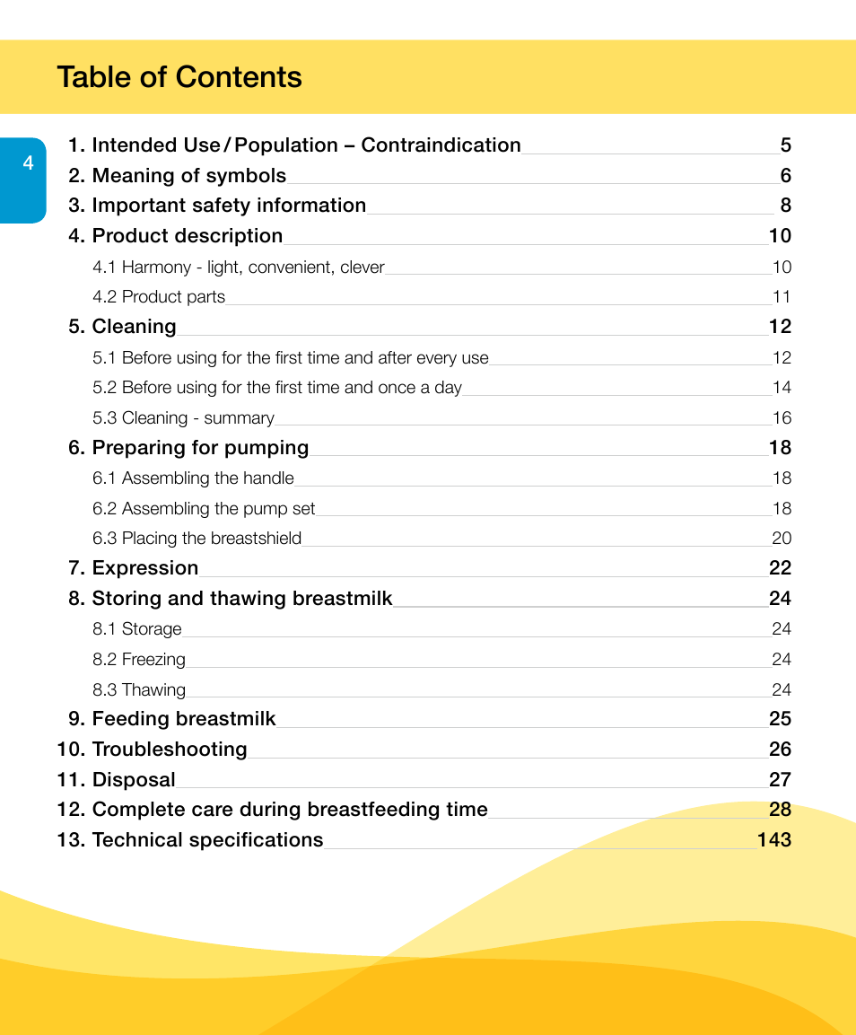 Medela Harmony User Manual | Page 4 / 144