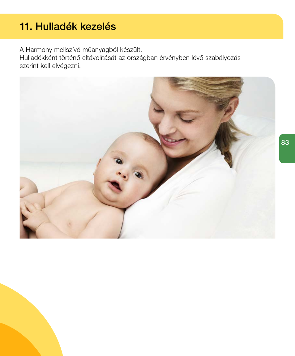 Hulladék kezelés | Medela Harmony User Manual | Page 83 / 144