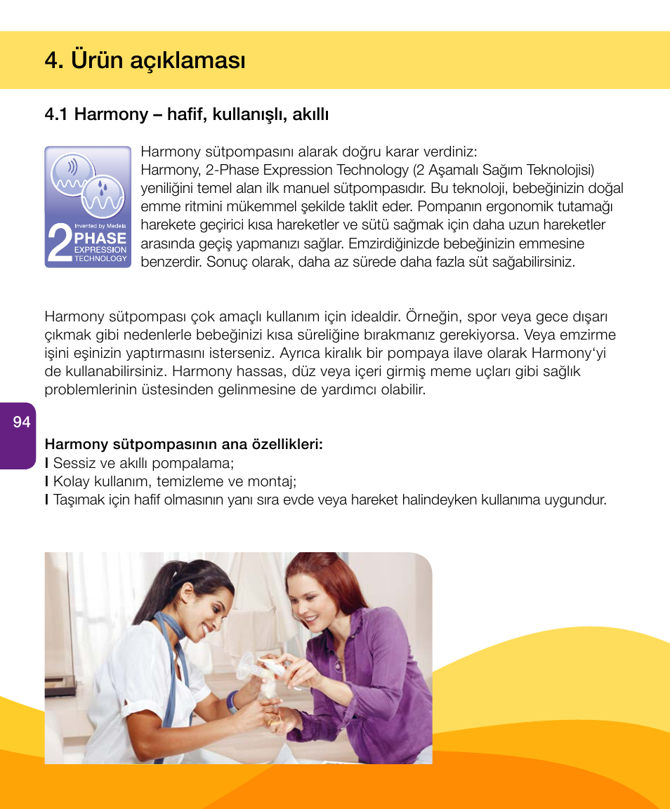 Ürün açıklaması | Medela Harmony User Manual | Page 94 / 144