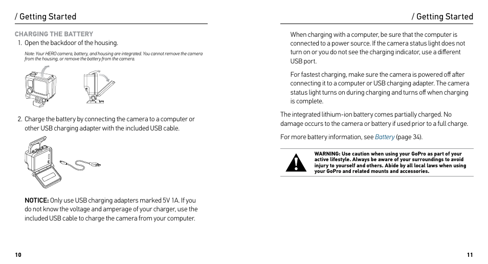 Getting started | GoPro HERO User Manual | Page 6 / 24