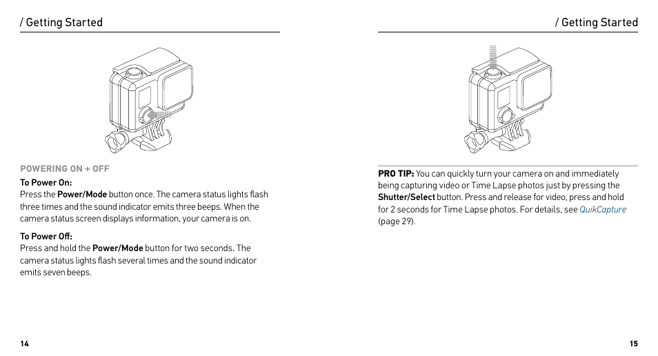 Getting started | GoPro HERO User Manual | Page 8 / 24