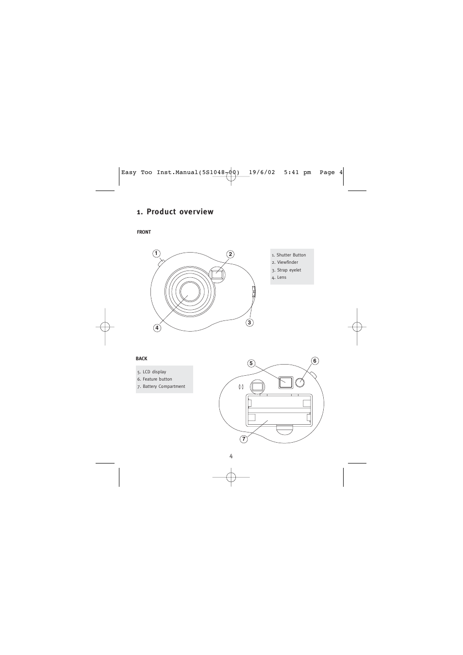 Product overview | Concord Camera 5345z User Manual | Page 5 / 29