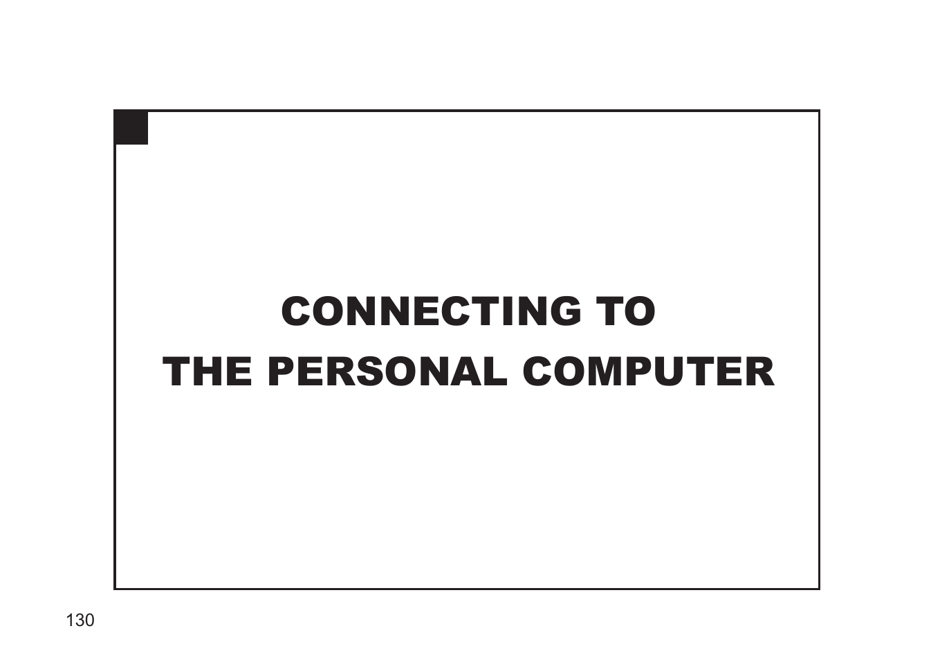 Connecting to the personal computer | Concord Camera 5330z User Manual | Page 130 / 165