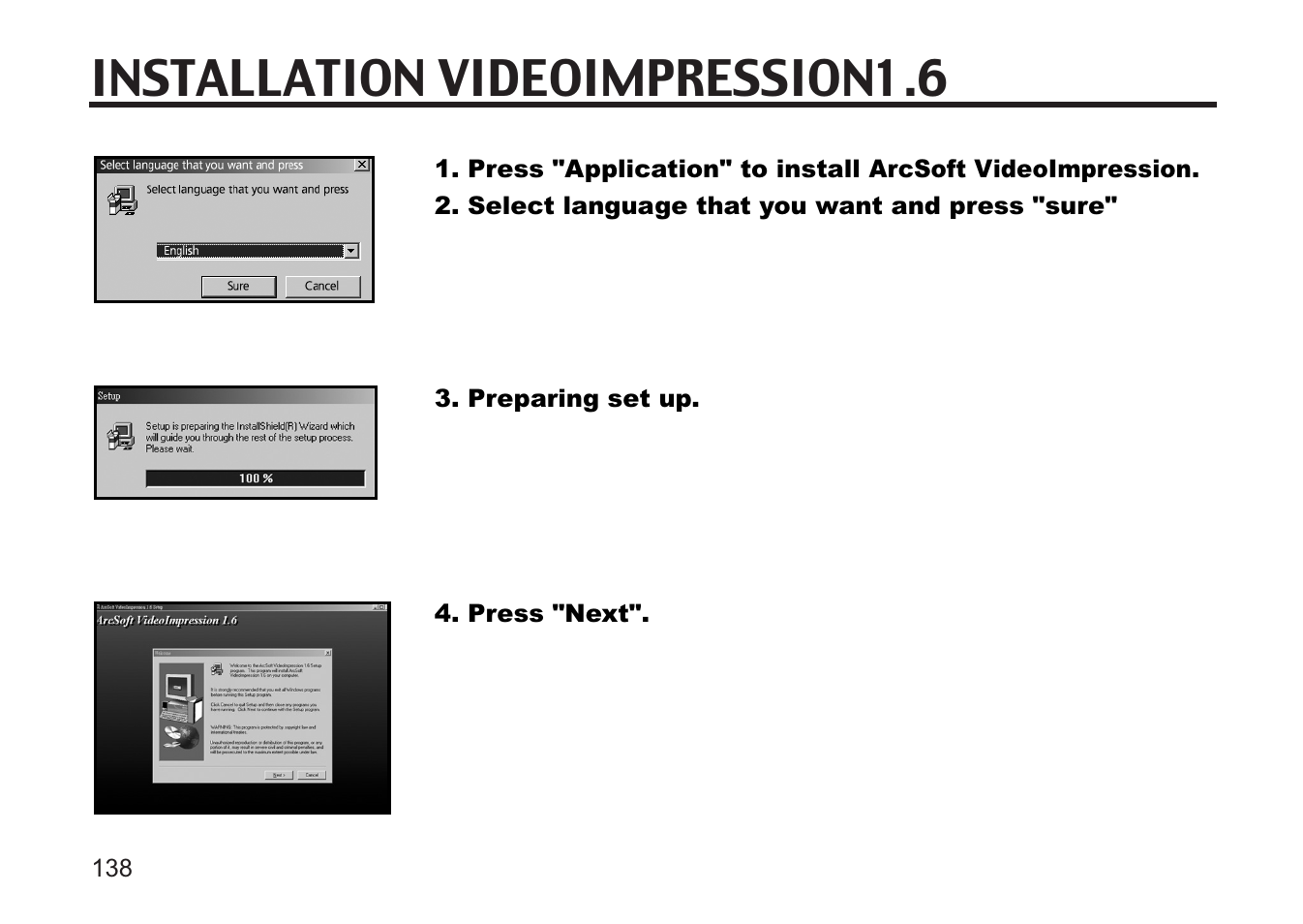 Installation videoimpression1.6 | Concord Camera 5330z User Manual | Page 138 / 165