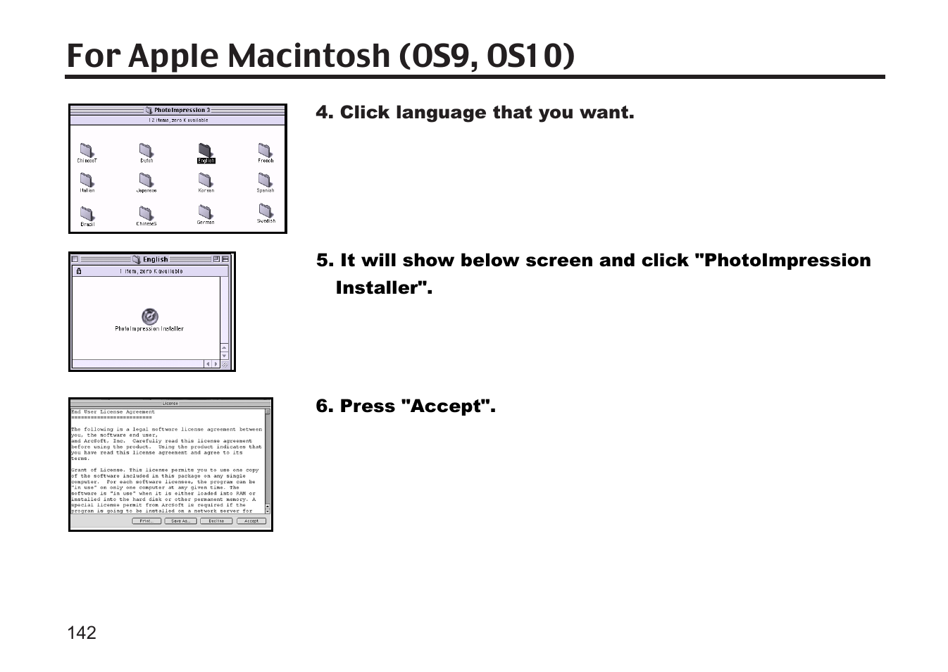 For apple macintosh (os9, os10) | Concord Camera 5330z User Manual | Page 142 / 165
