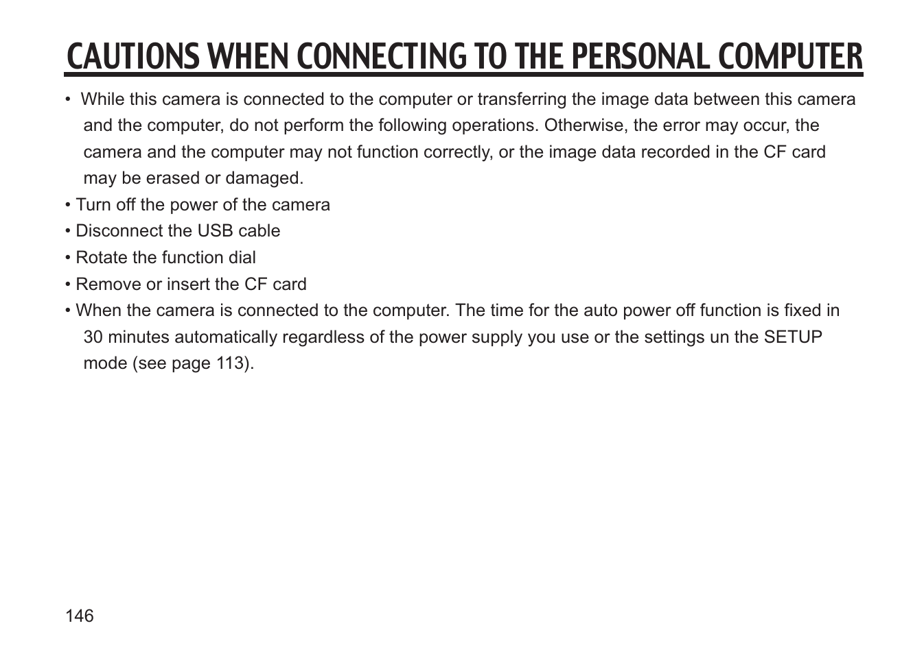 Cautions when connecting to the personal computer | Concord Camera 5330z User Manual | Page 146 / 165
