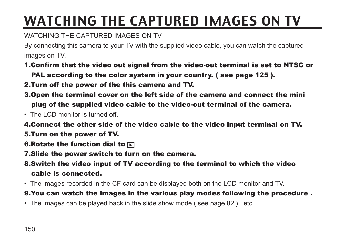 Watching the captured images on tv | Concord Camera 5330z User Manual | Page 150 / 165