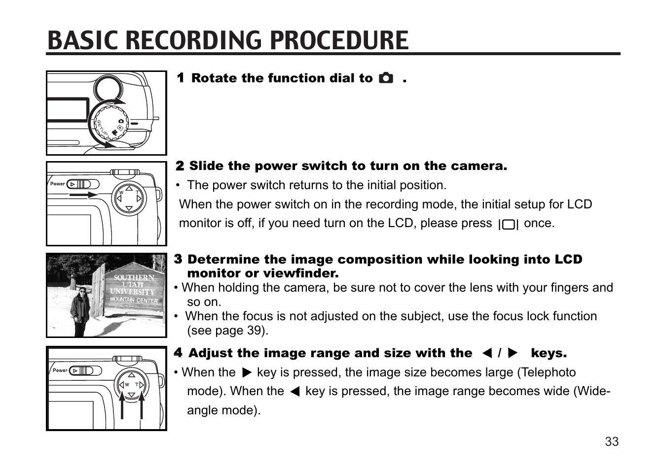 Basic recording procedure | Concord Camera 5330z User Manual | Page 33 / 165