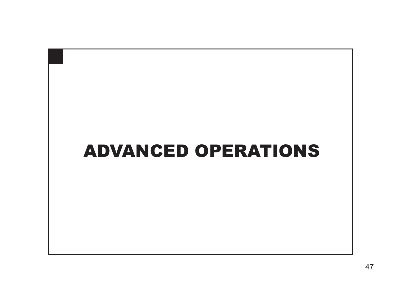 Advanced operations | Concord Camera 5330z User Manual | Page 47 / 165