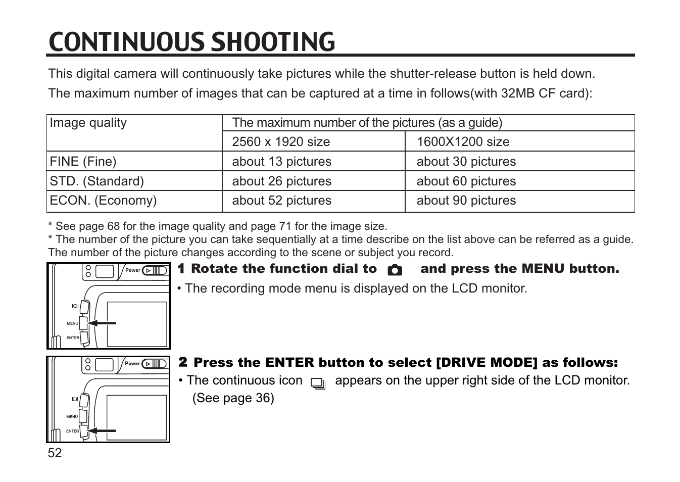 Continuous shooting | Concord Camera 5330z User Manual | Page 52 / 165