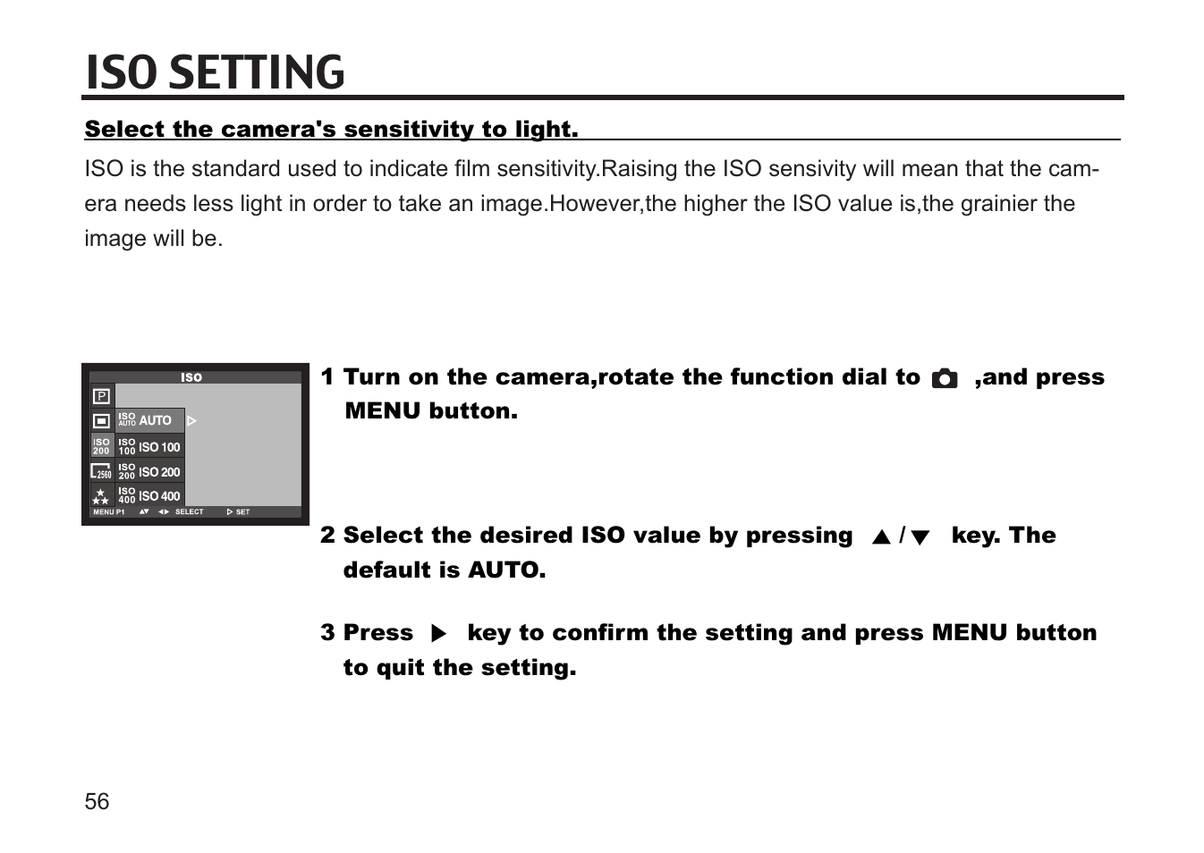 Iso setting | Concord Camera 5330z User Manual | Page 56 / 165
