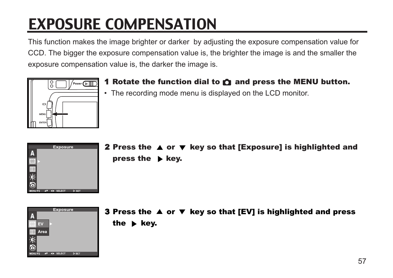 Exposure compensation | Concord Camera 5330z User Manual | Page 57 / 165