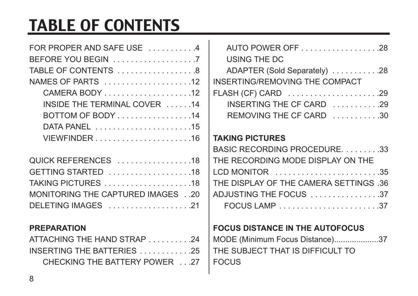 Concord Camera 5330z User Manual | Page 8 / 165