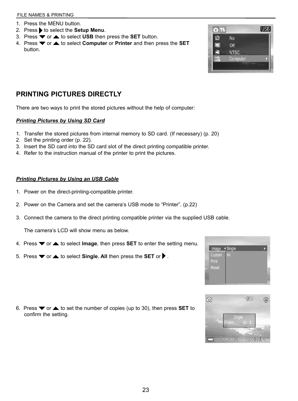 Printing pictures directly | Concord Camera 5040 User Manual | Page 24 / 42