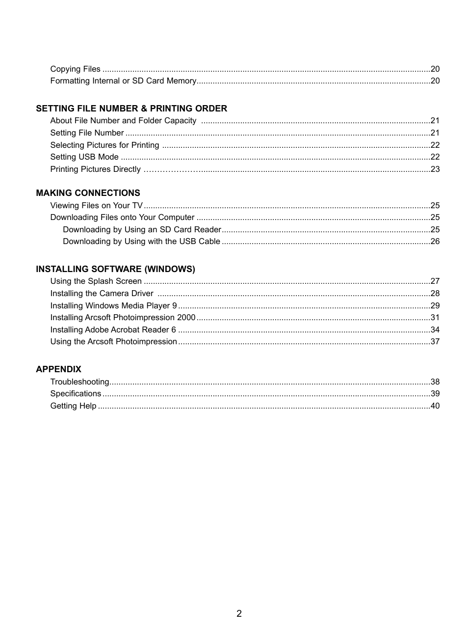 Concord Camera 5040 User Manual | Page 3 / 42