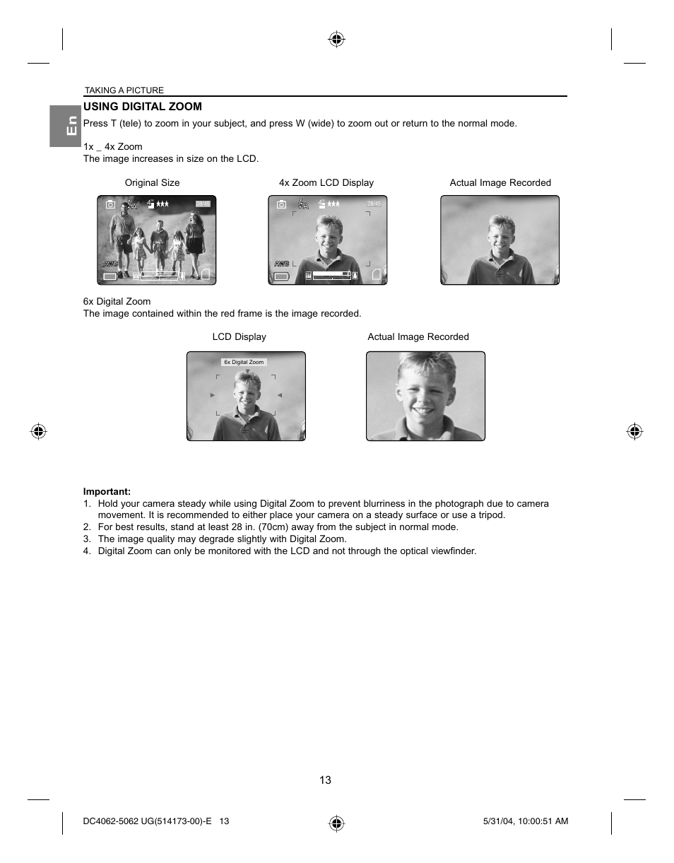 Using digital zoom | Concord Camera Eye-Q 4062AF User Manual | Page 15 / 75