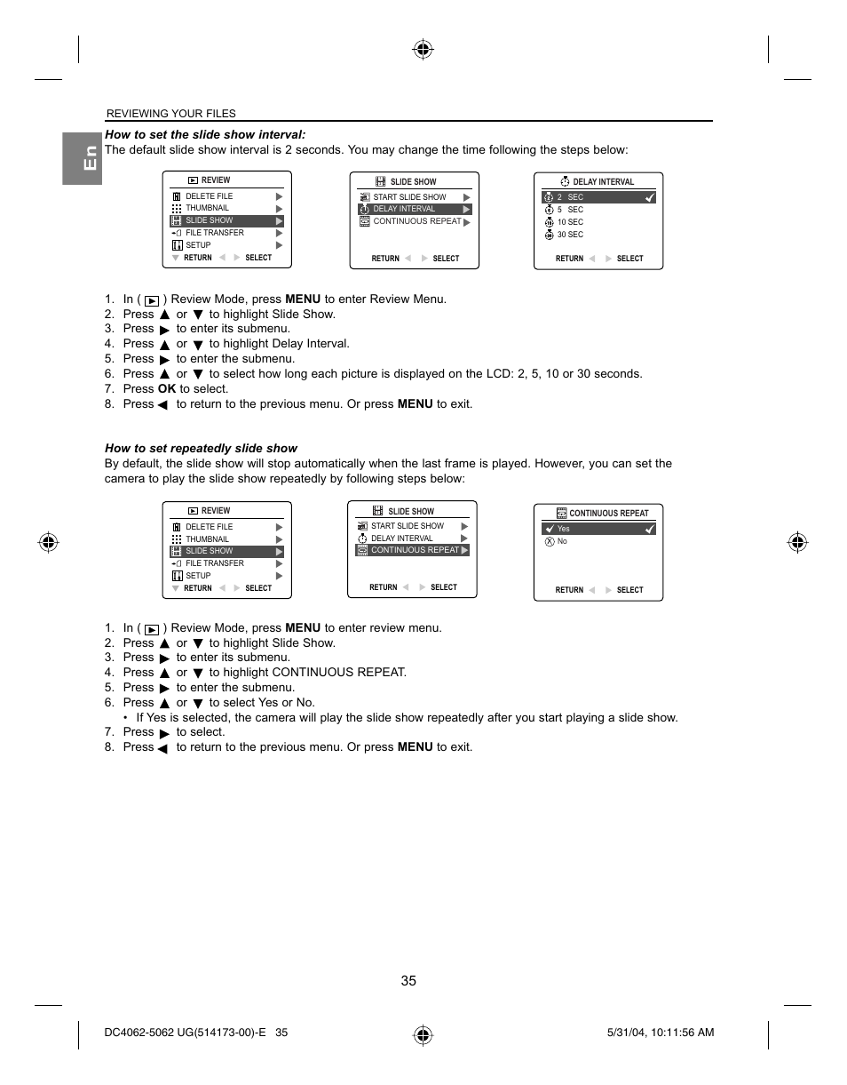 Reviewing your files | Concord Camera Eye-Q 4062AF User Manual | Page 37 / 75