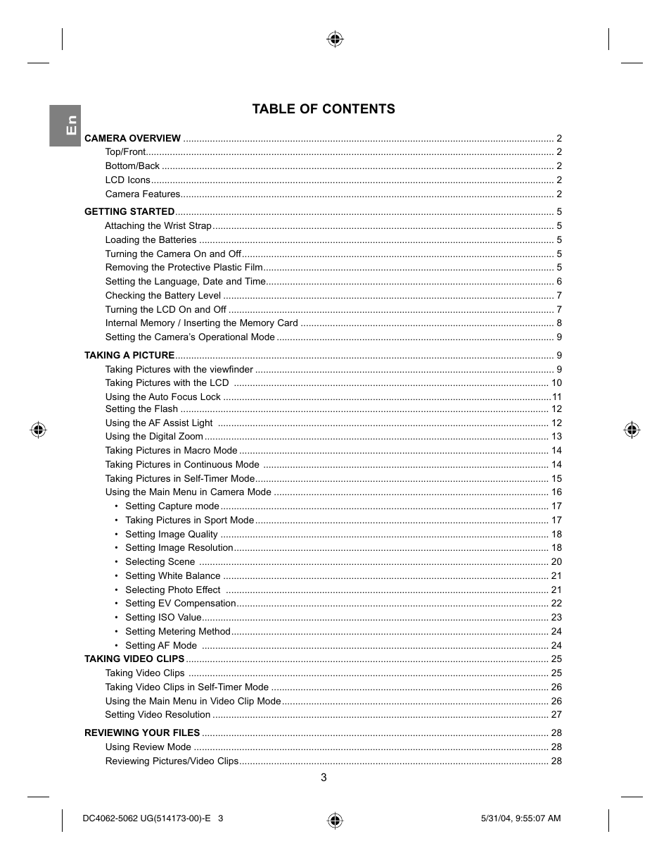 Concord Camera Eye-Q 4062AF User Manual | Page 5 / 75