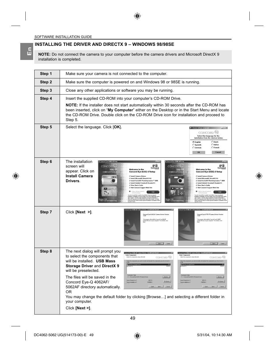 Concord Camera Eye-Q 4062AF User Manual | Page 51 / 75