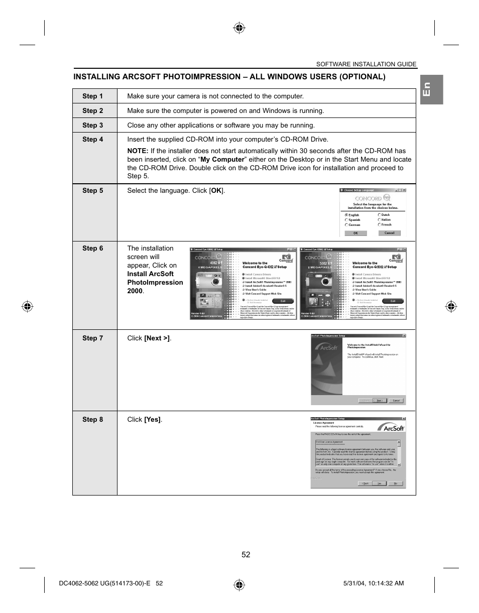 Concord Camera Eye-Q 4062AF User Manual | Page 54 / 75