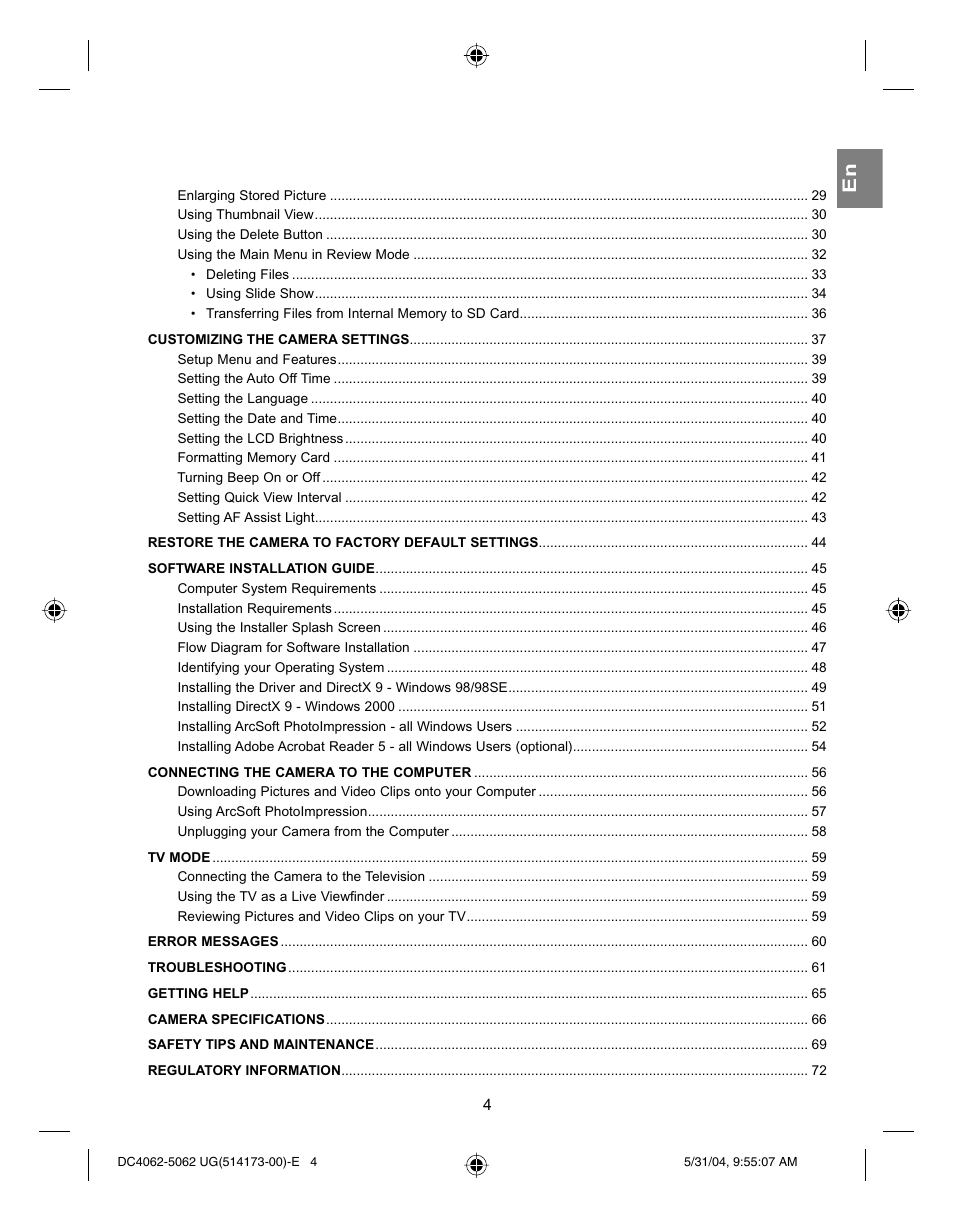 Concord Camera Eye-Q 4062AF User Manual | Page 6 / 75