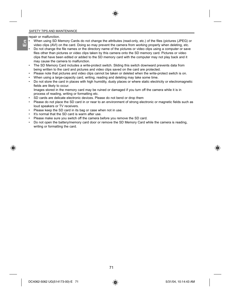 Concord Camera Eye-Q 4062AF User Manual | Page 73 / 75